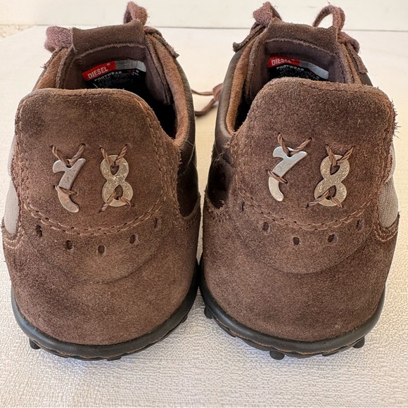 Y2K Vintage DIESEL CHEJU 78 Brown Women's Leather Sneakers Shoe Size 7.5 - Picture 11 of 13